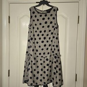 NY 77‎ Dress Polka Dot Sleeveless  Pockets Zipper  Size S/M Measured In Pics NWT